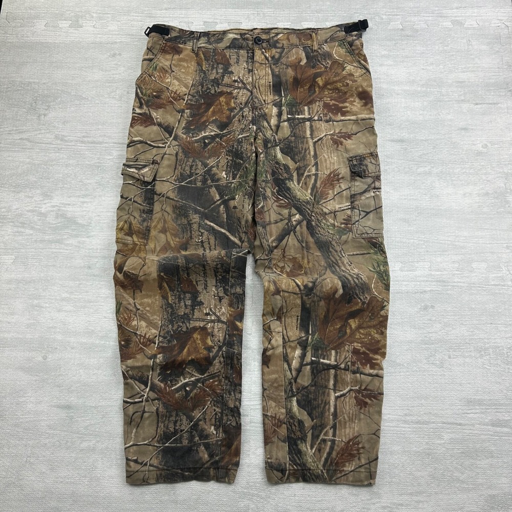 Vintage 90s Realtree Camo Cargo Pants Size Large Brown Baggy Outdoor Grunge
